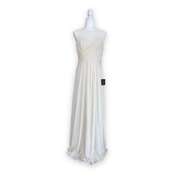 Lulu's Some Type Of Sway Ivory Maxi Dress Chiffon Gown Women Size Medium NWT - Picture 1 of 17
